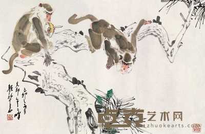 颜梅华 1999年作 猴 镜心 46×70cm